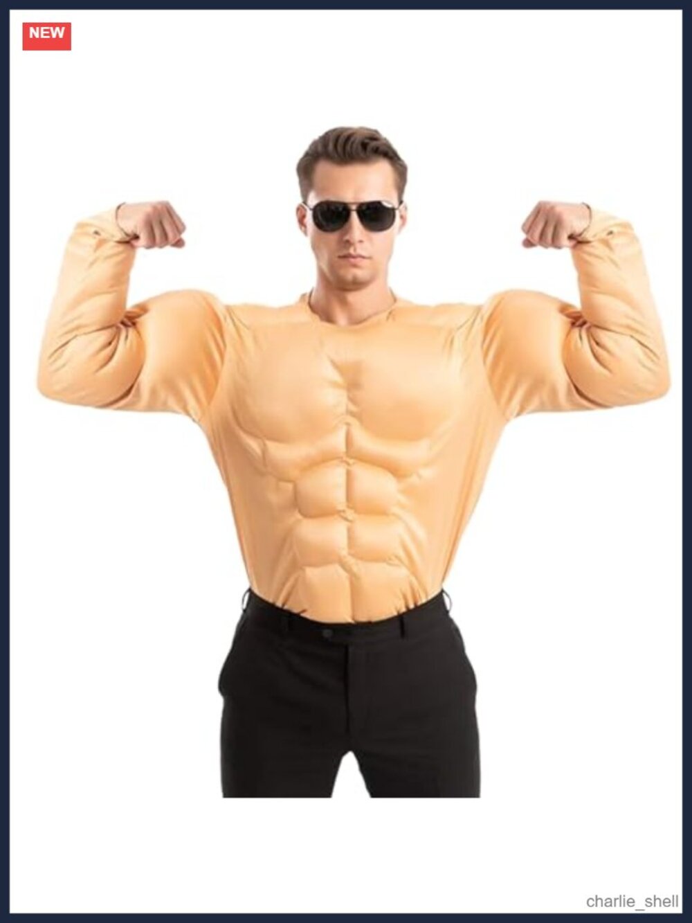 Men's Muscle Suit Halloween Costume Bodybuilder Shirt Polyester Roleplay